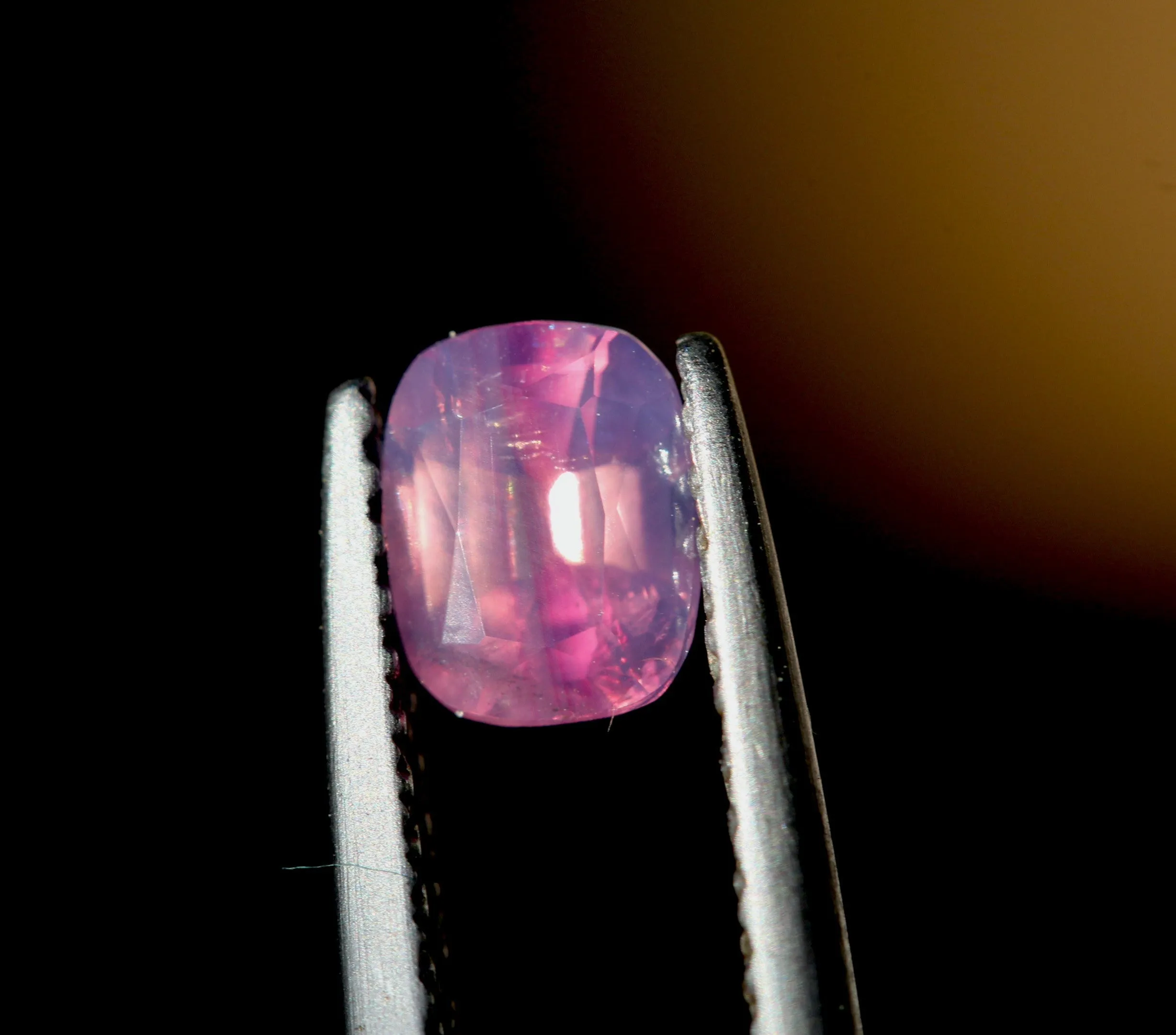 0.64 carats Cushion Bi Color Pinkish Purple Rare Sapphire | Batakundi Sapphire