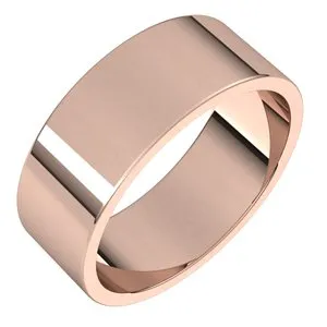 10K Rose 7 mm Flat Band Size 12.5