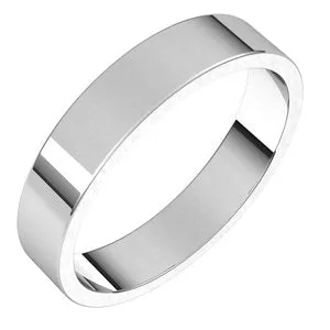 14K X1 White 4 mm Flat Band Size 6.5