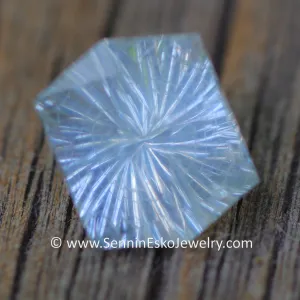 1.6 Carat Opalescent  Silver Sapphire Hexagon - 7.3x6.4mm - Galaxy Cut