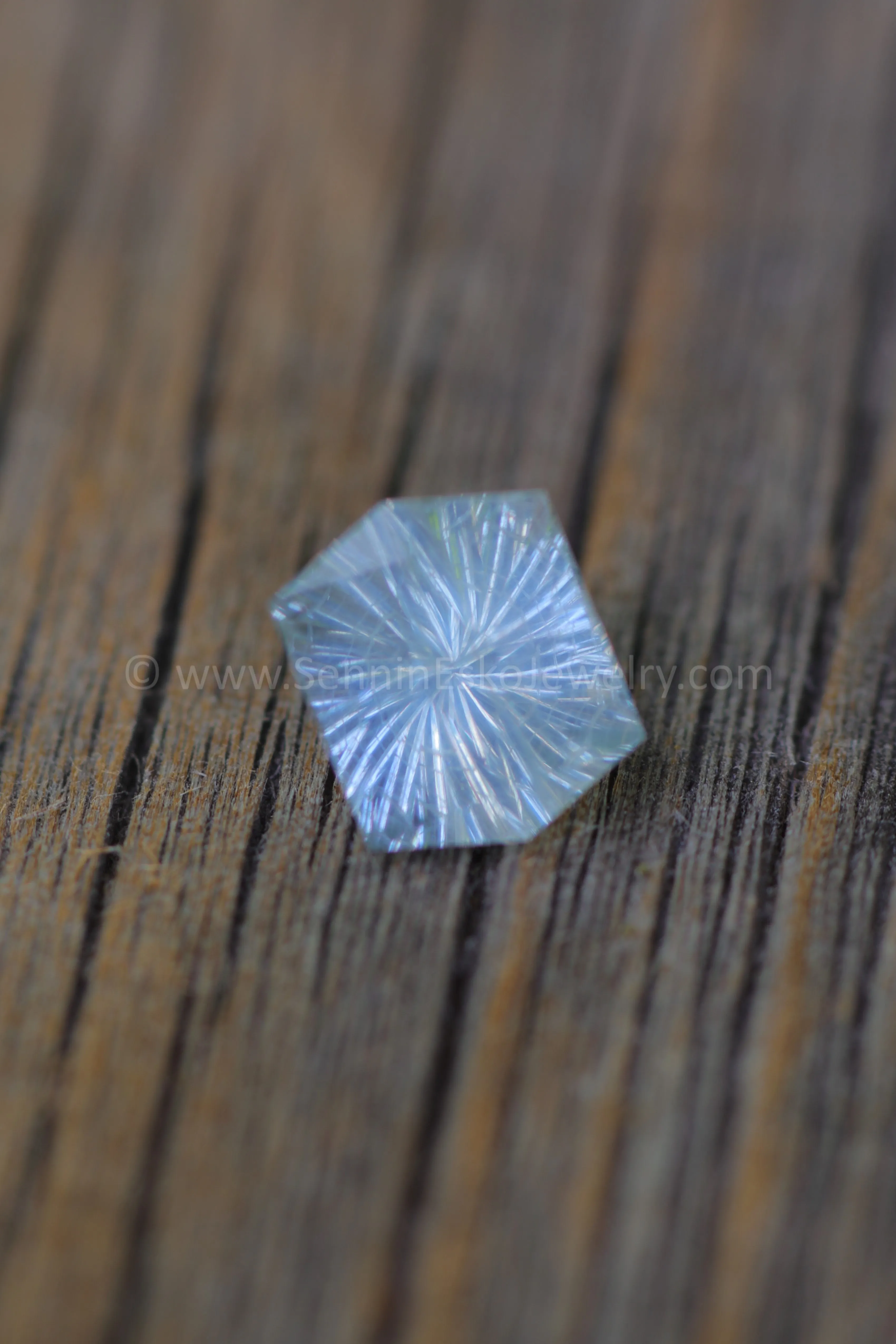 1.6 Carat Opalescent  Silver Sapphire Hexagon - 7.3x6.4mm - Galaxy Cut