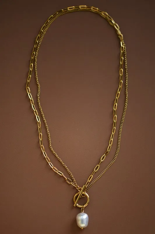 18k Gold layered chain necklace *