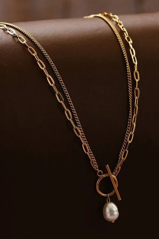 18k Gold layered chain necklace *