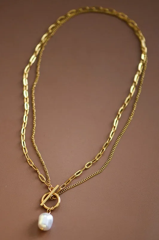 18k Gold layered chain necklace *