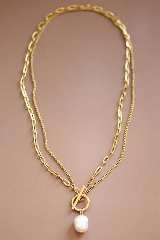 18k Gold layered chain necklace *