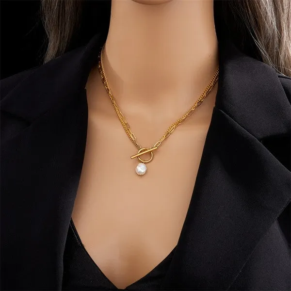 18k Gold layered chain necklace *