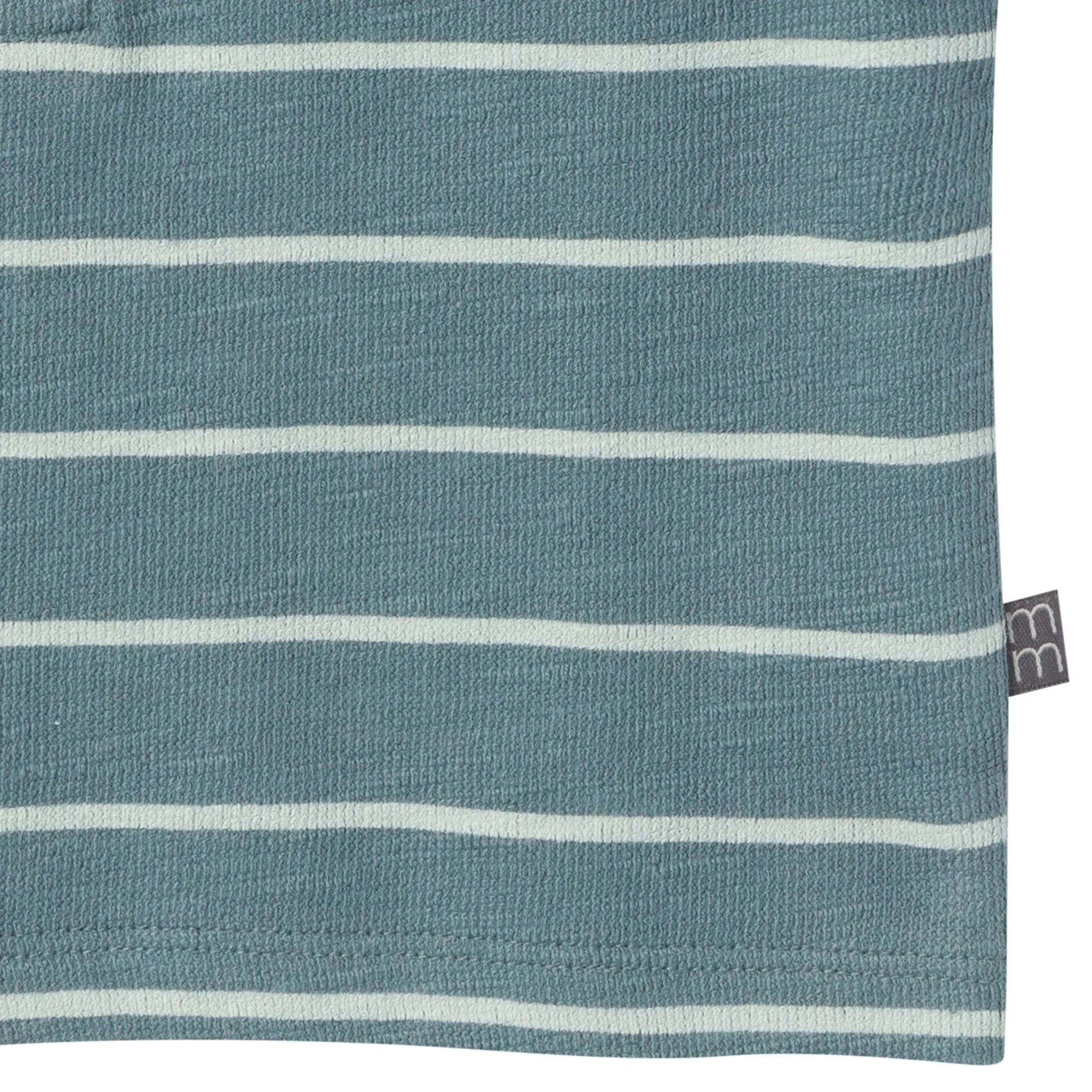 2-Piece Baby Boys Teal Stripe Henley Shirt and Shorts Set