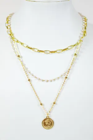 3 Layered Coin Pendant Necklace