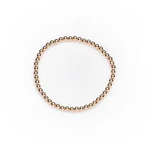 3mm 14k Rose Gold Filled Bead Bracelet