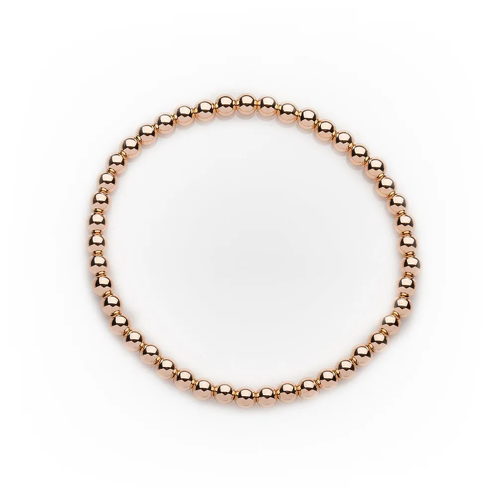 4mm 14k Rose Gold Filled Bead Bracelet