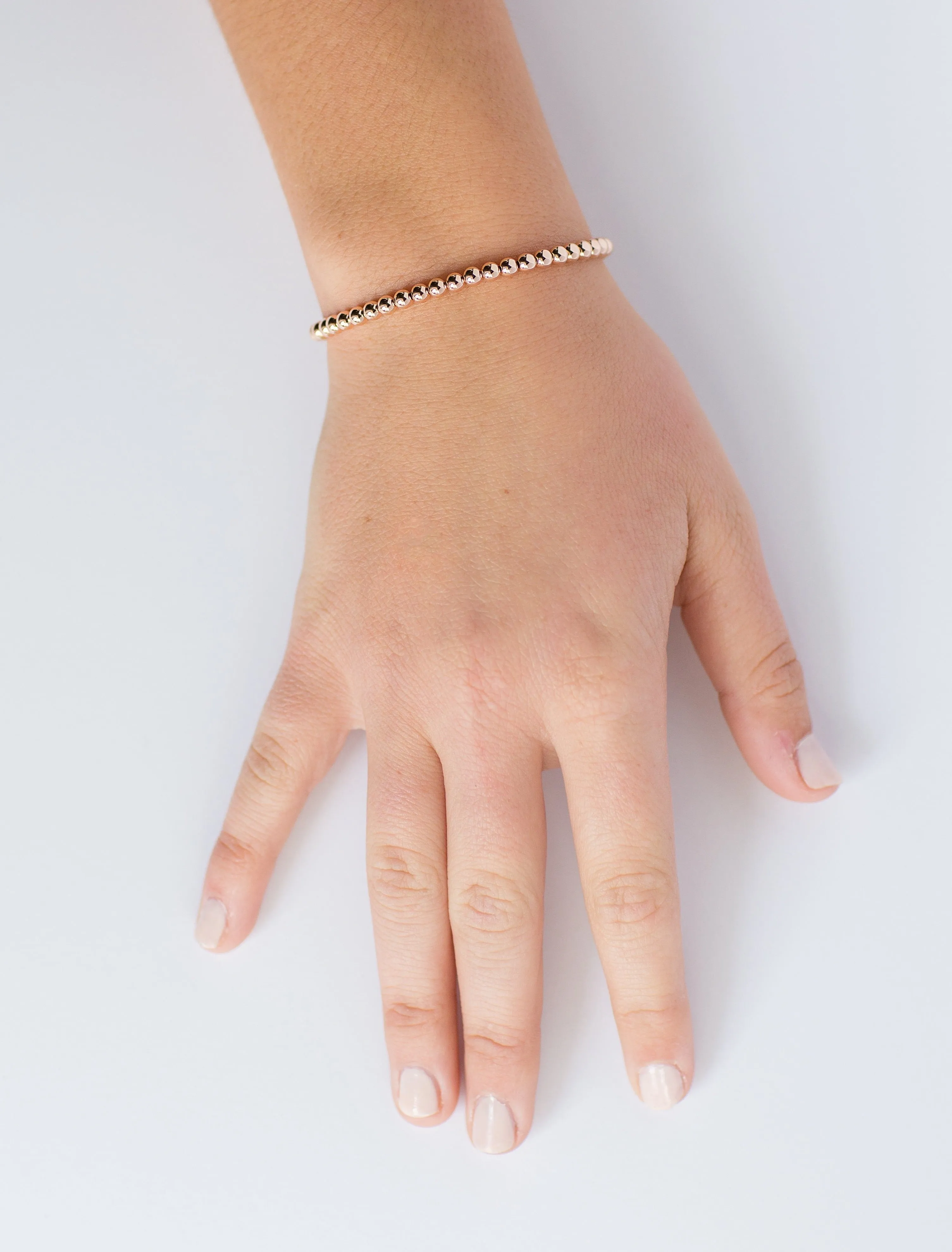 4mm 14k Rose Gold Filled Bead Bracelet