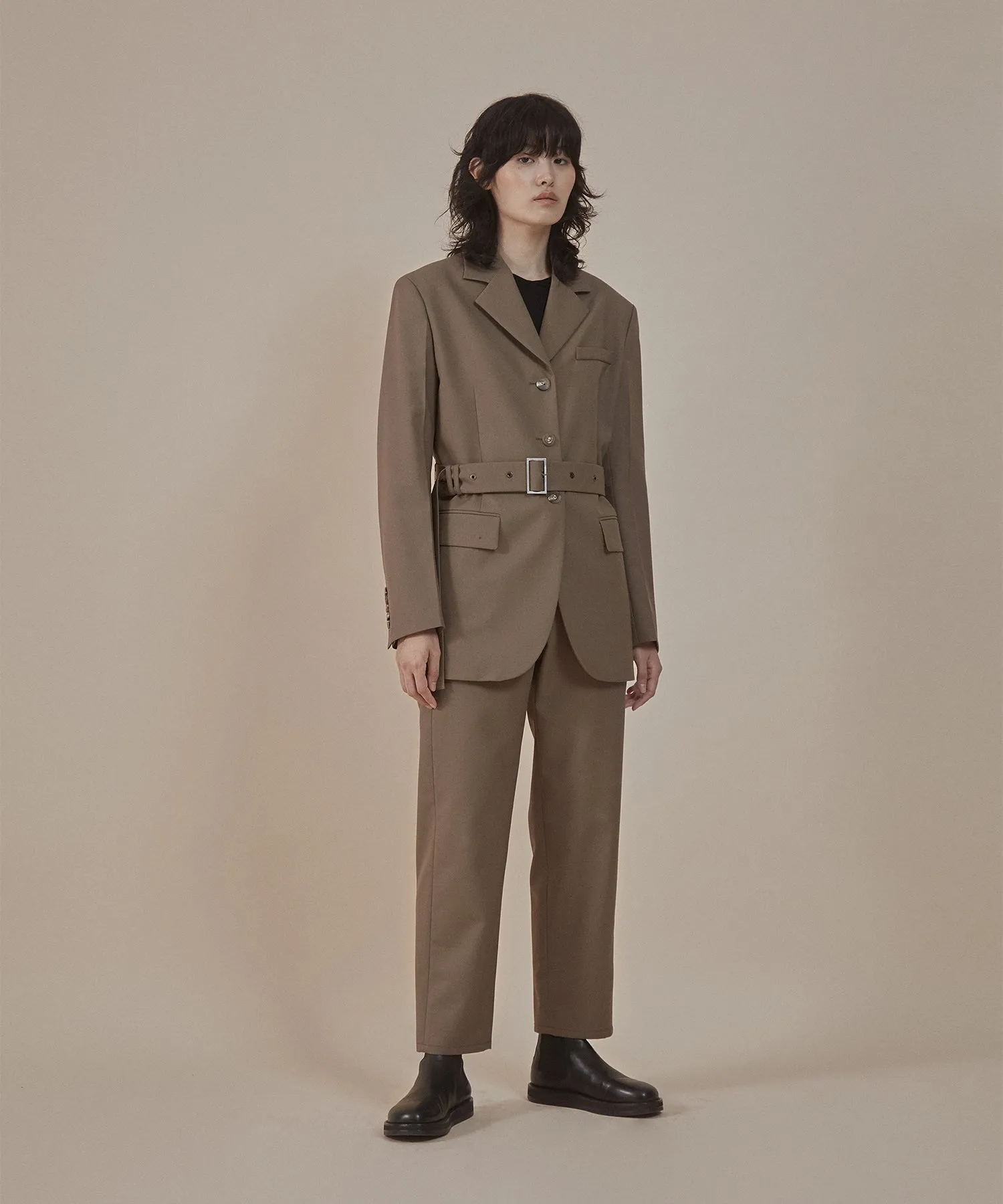 [50% OFF] Taupe | Center back slit tailored blazer