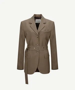 [50% OFF] Taupe | Center back slit tailored blazer