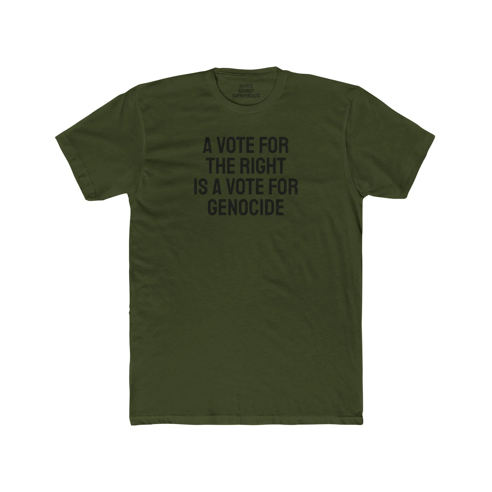 A Vote For The Right Is A Vote For Genocide - Unisex Cotton Crew Tee