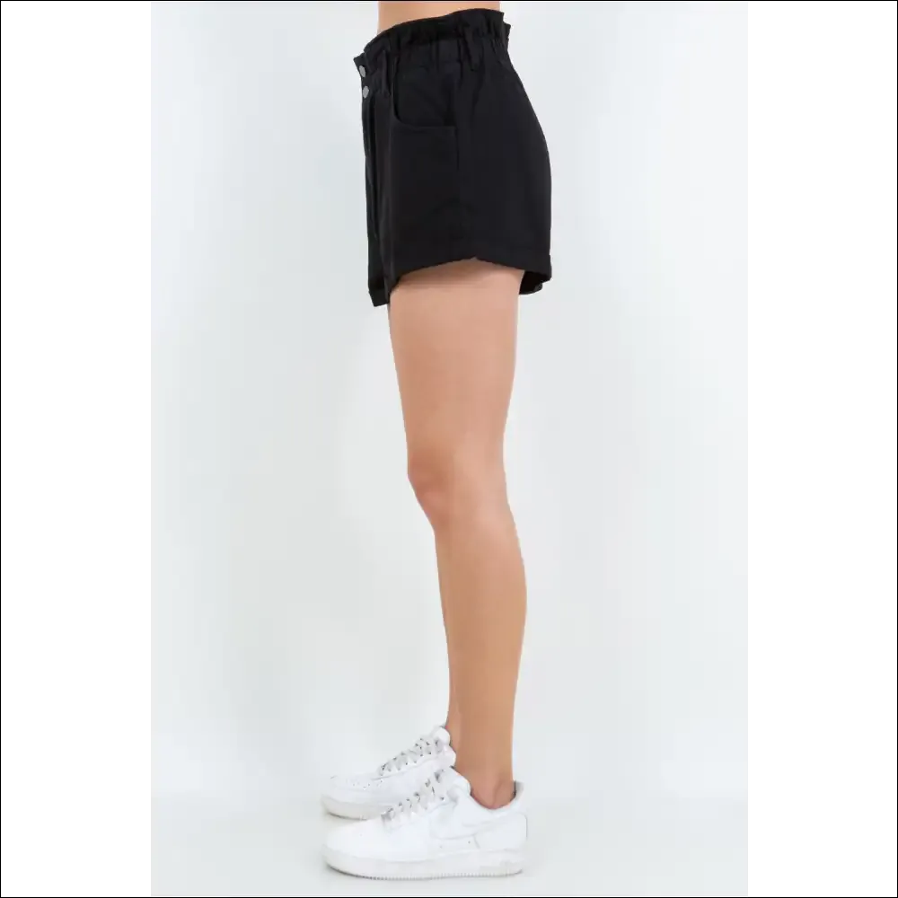 American Bazi High Waist Paper Bag Shorts