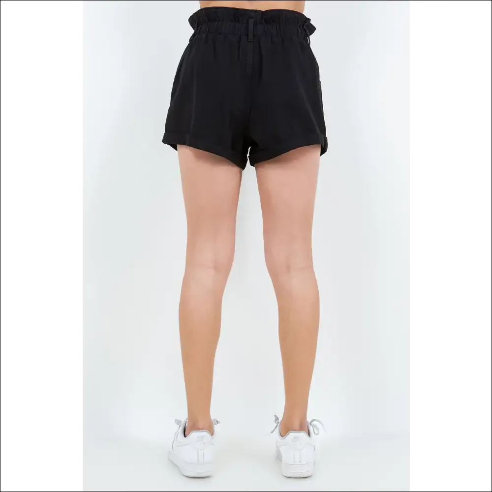 American Bazi High Waist Paper Bag Shorts