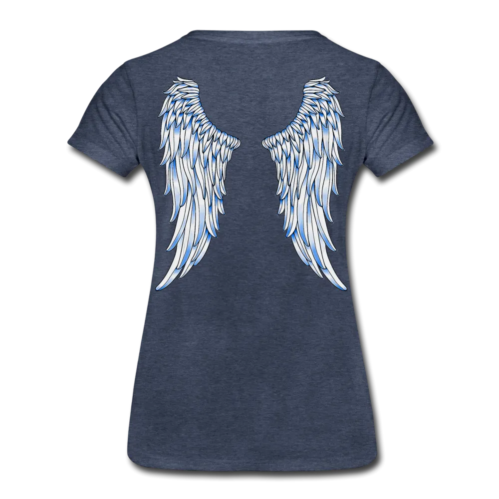 Angel Wings Blue and White Women’s Premium T-Shirt