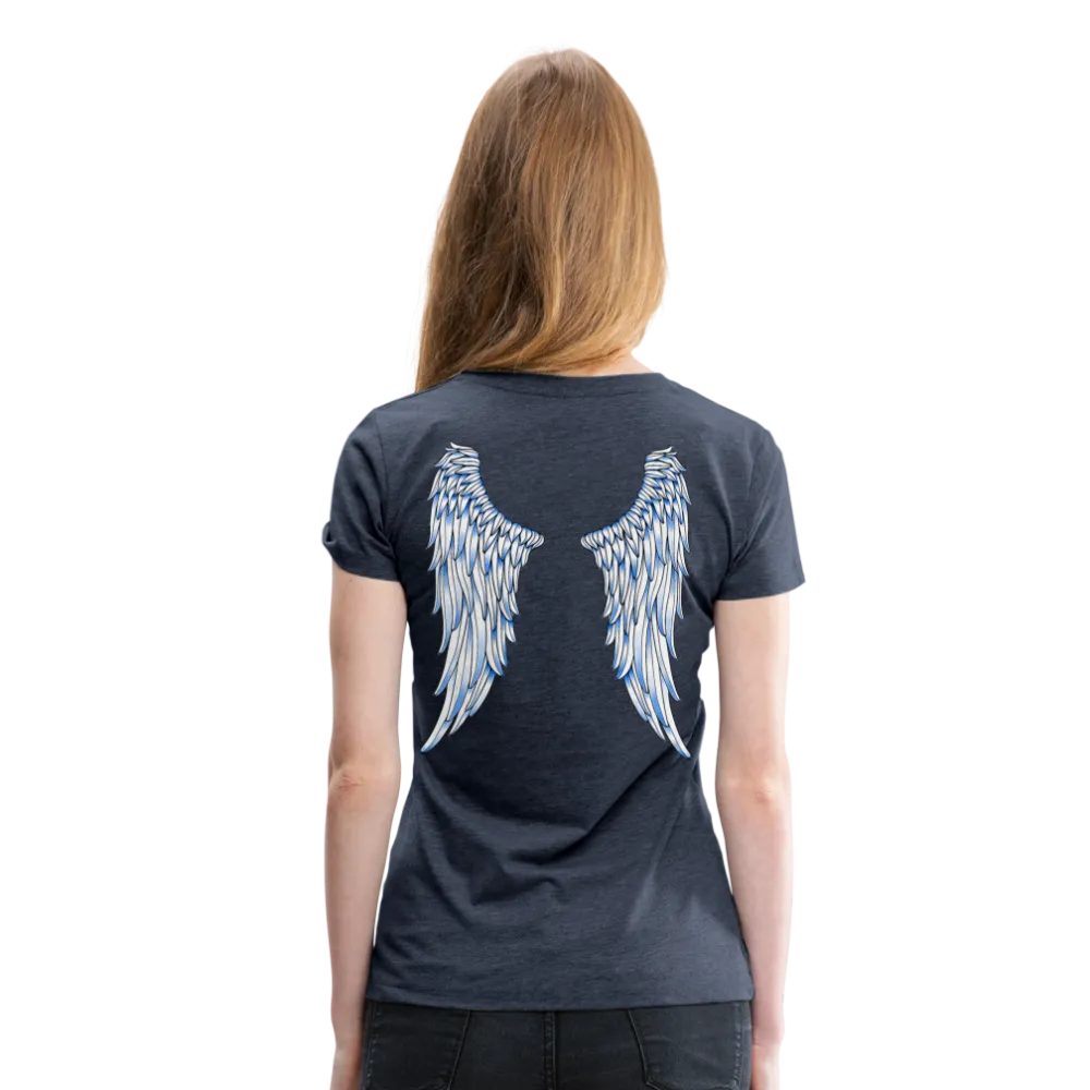 Angel Wings Blue and White Women’s Premium T-Shirt