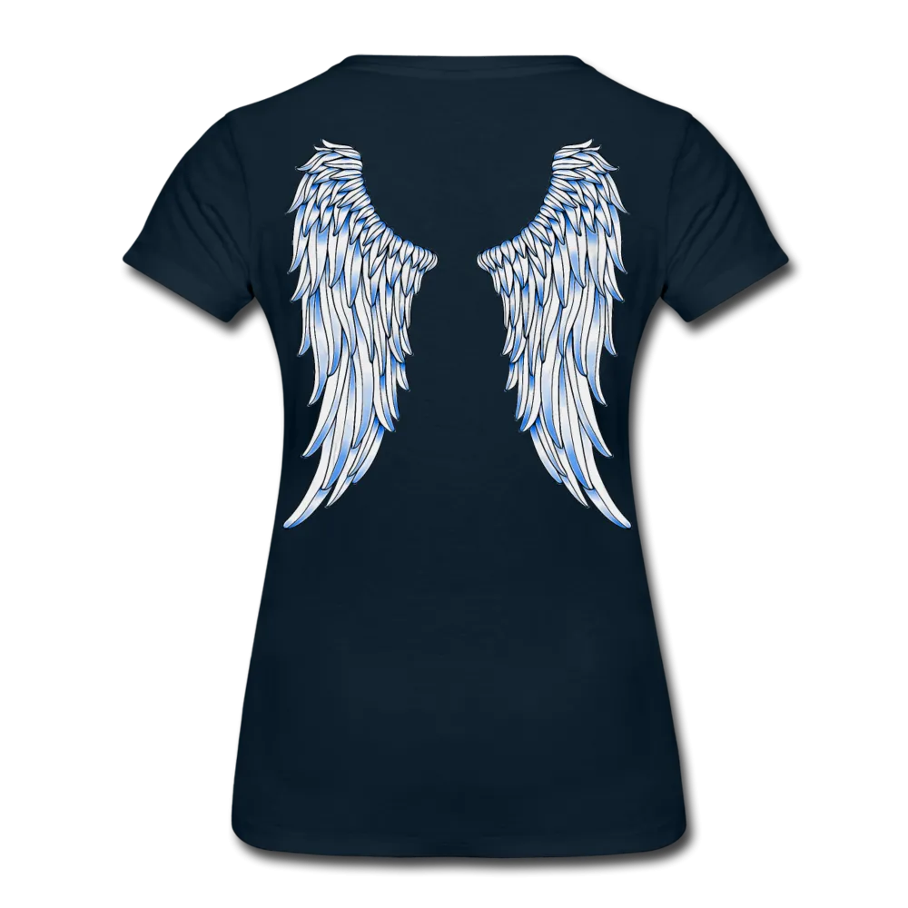 Angel Wings Blue and White Women’s Premium T-Shirt