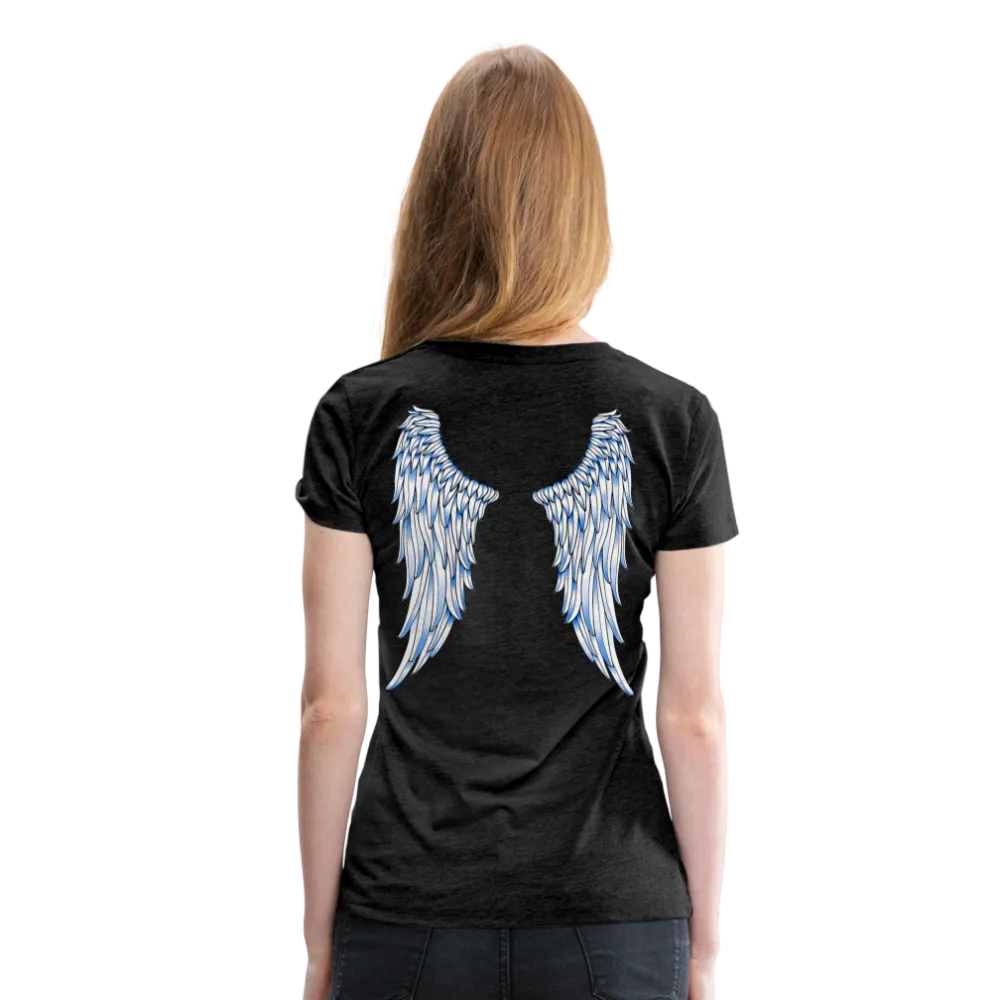 Angel Wings Blue and White Women’s Premium T-Shirt