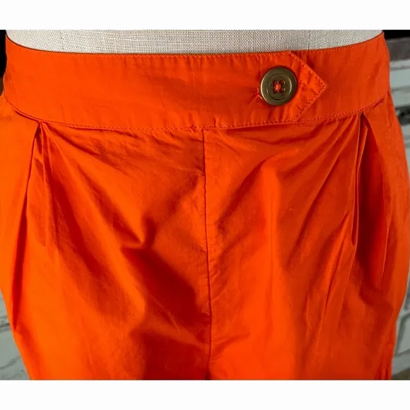 Anthropologie Maeve Pleated Orange Shorts 6