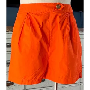 Anthropologie Maeve Pleated Orange Shorts 6