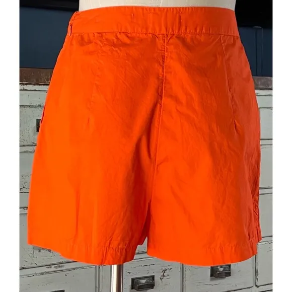 Anthropologie Maeve Pleated Orange Shorts 6