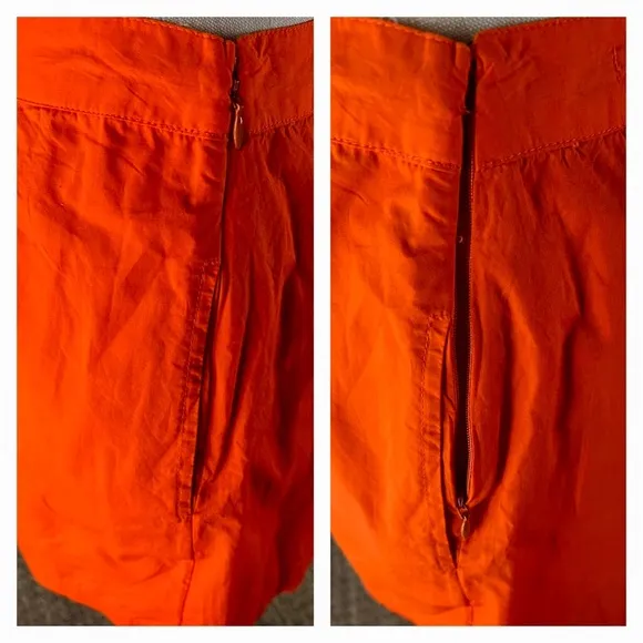 Anthropologie Maeve Pleated Orange Shorts 6