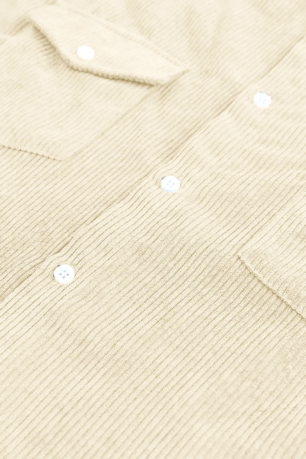 Apricot Men Corduroy Flap Pocket Button Front Shirt
