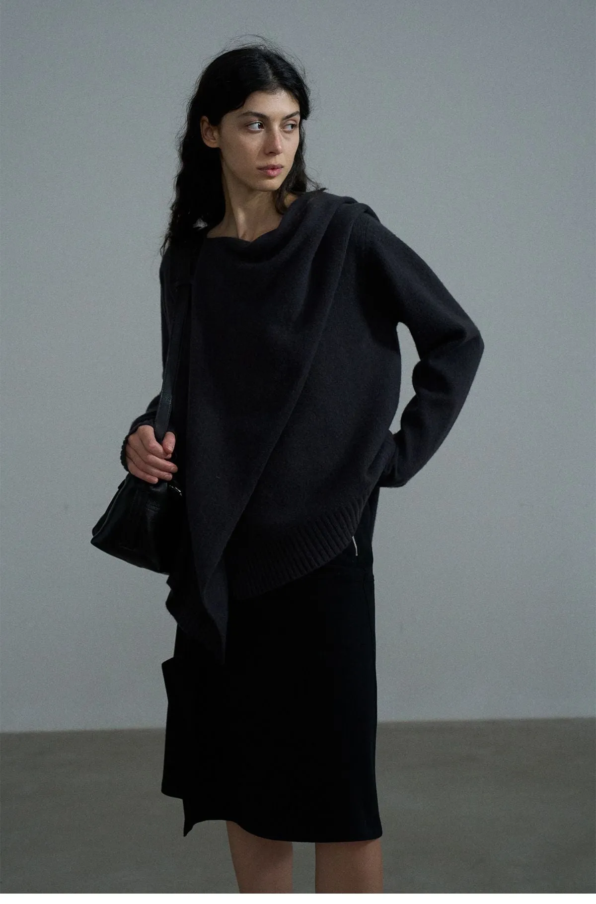 Asymmetrical Draped Sweater