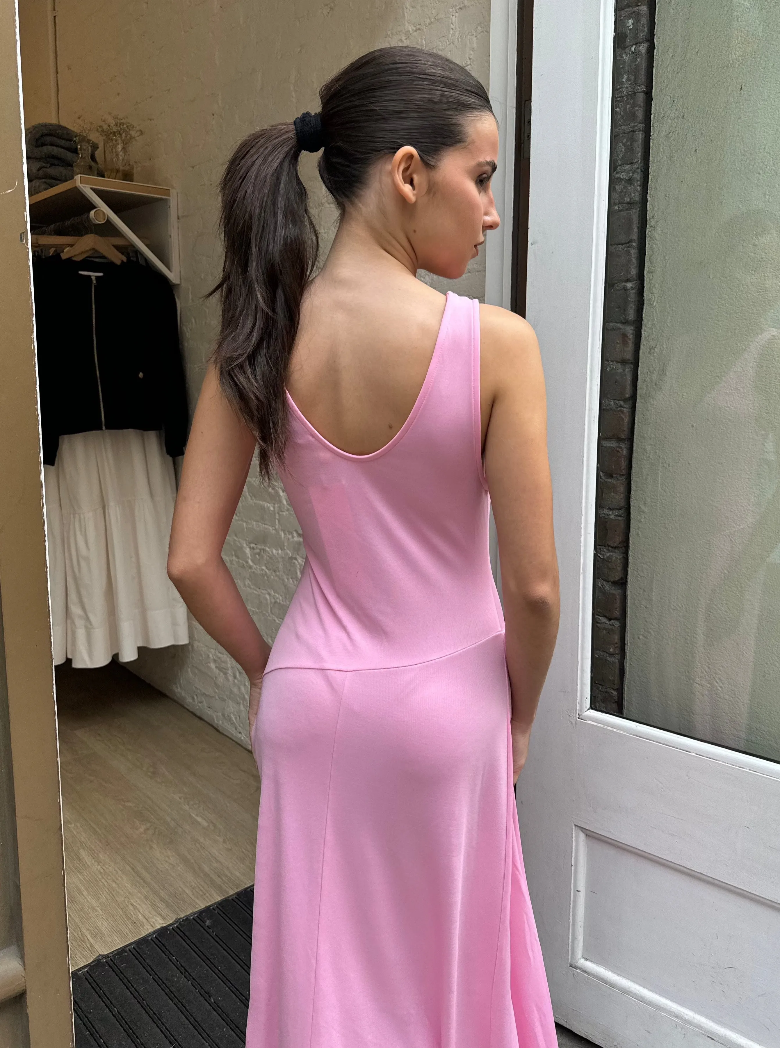 Atenea Pleated Dress in Pink