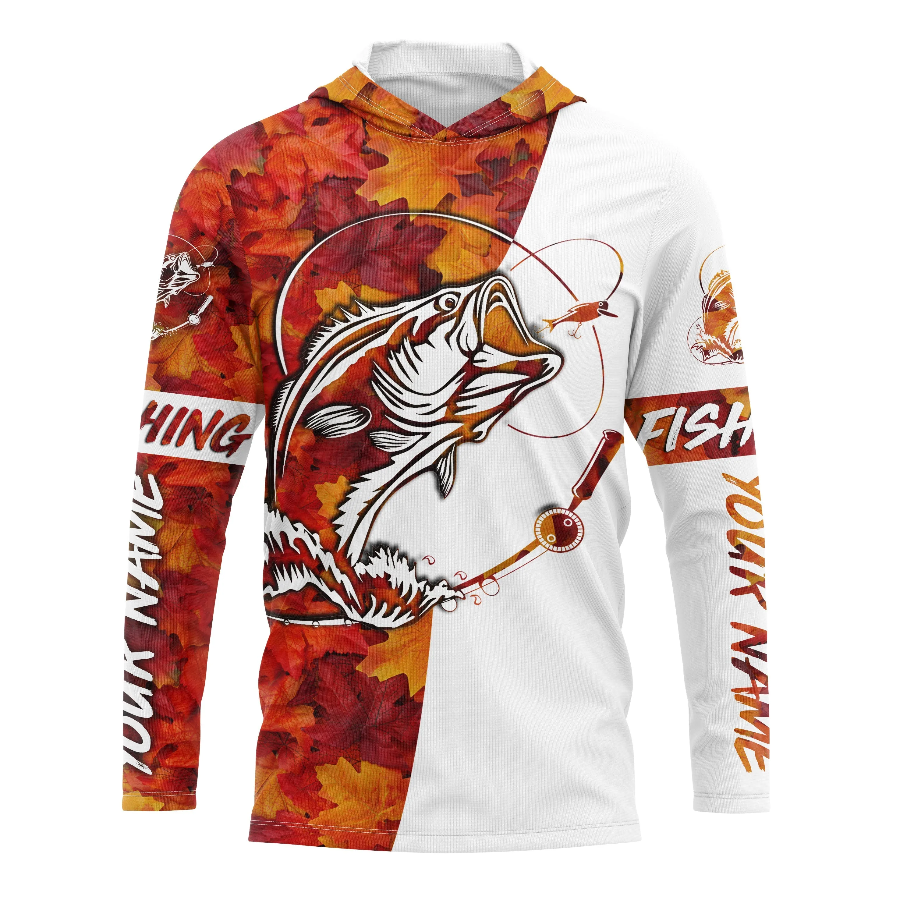 Autumn Bass Fishing Custom performance Fishing Shirts, personalized Bass Fishing gifts IPHW1712