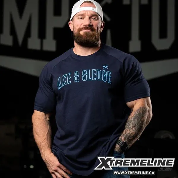 Axe & Sledge Banner Raglan Tee, Blue