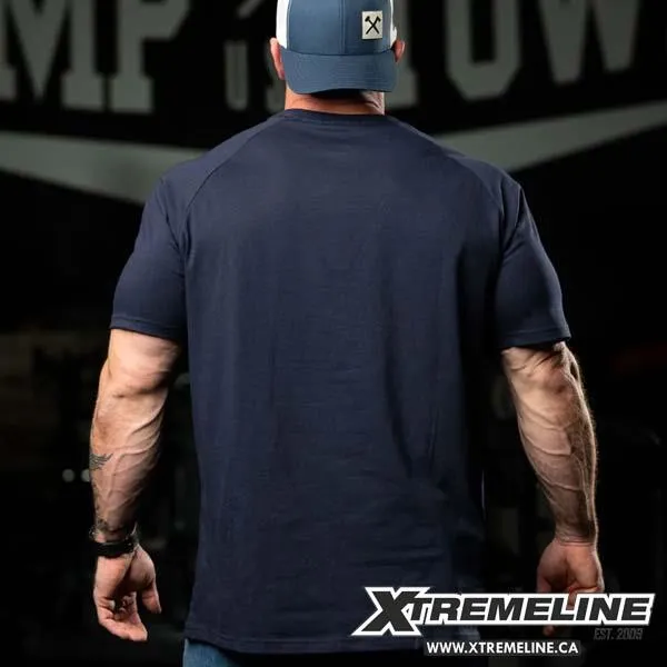 Axe & Sledge Banner Raglan Tee, Blue
