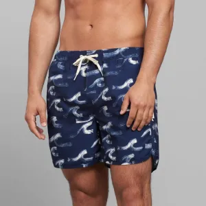 Bañador Dedicated Sandhamn Brushed Waves Azul marino