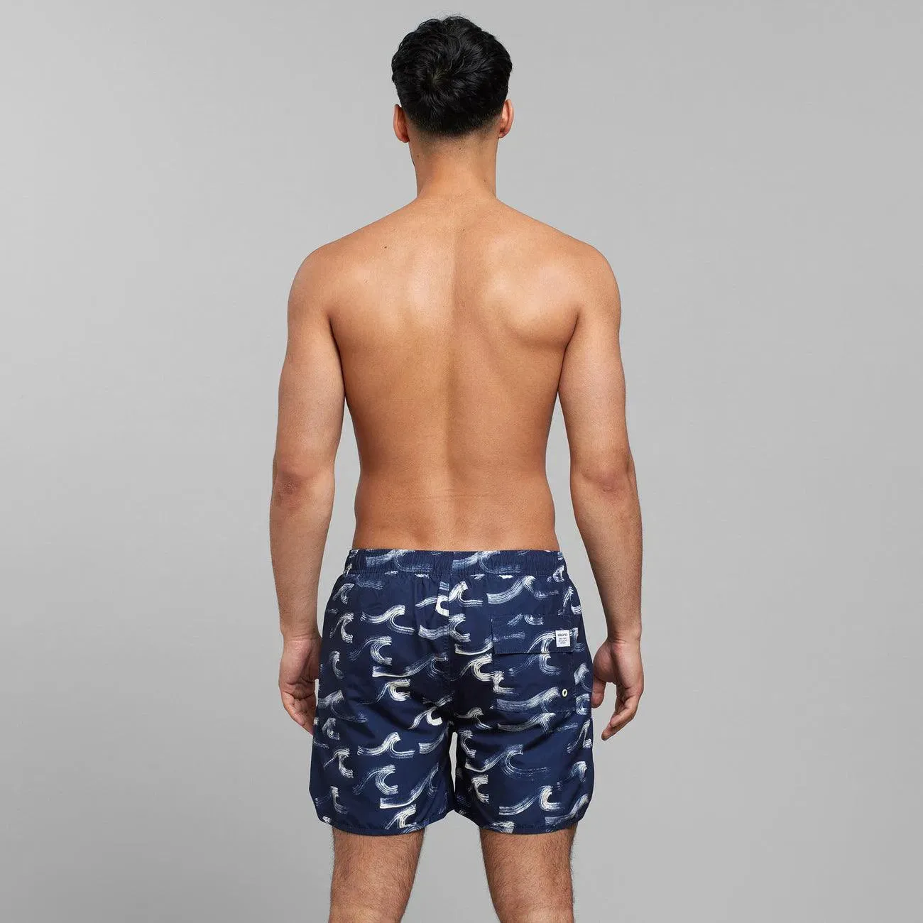 Bañador Dedicated Sandhamn Brushed Waves Azul marino