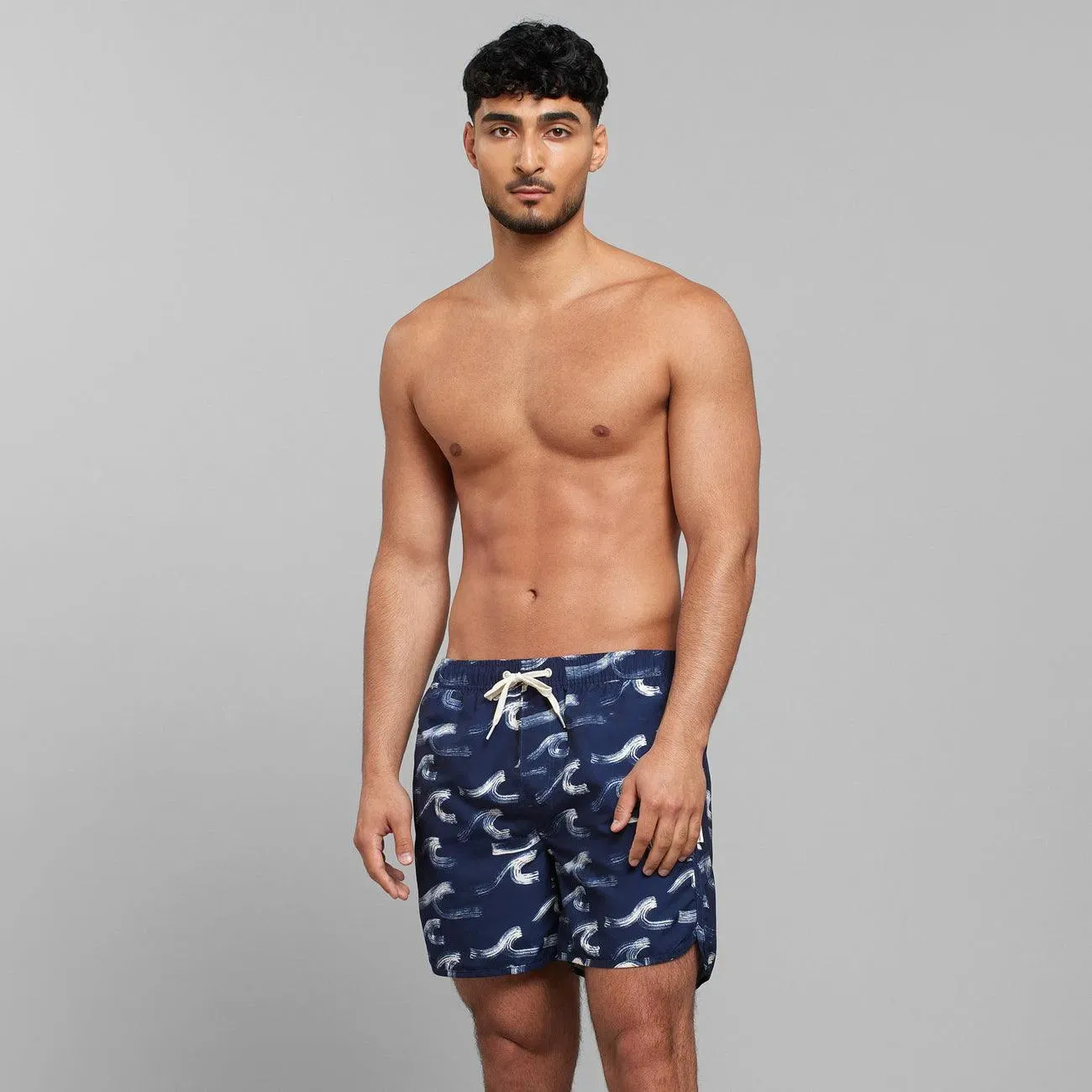 Bañador Dedicated Sandhamn Brushed Waves Azul marino