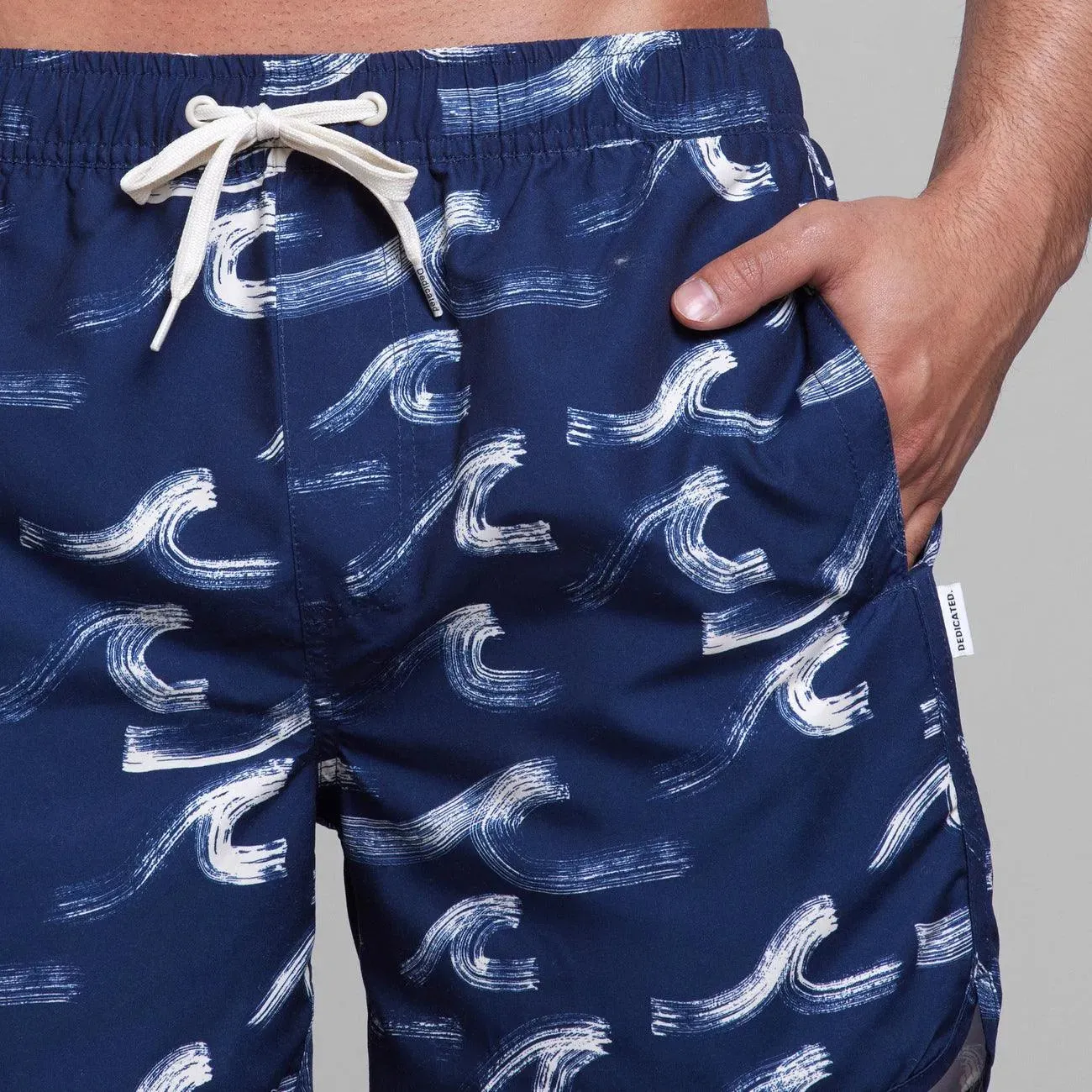 Bañador Dedicated Sandhamn Brushed Waves Azul marino