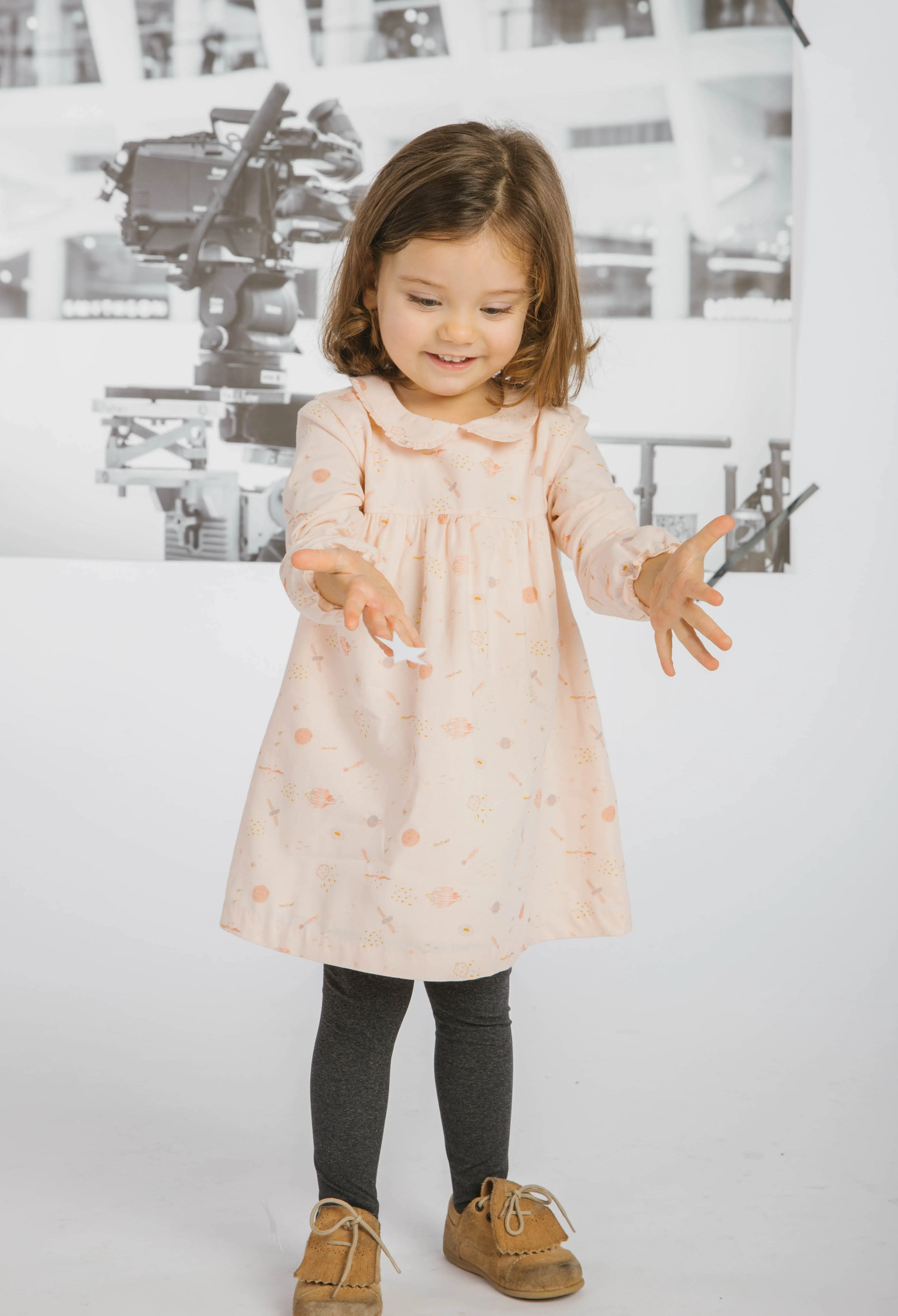 Baby Girl Pink Universe Themed Cotton Dress