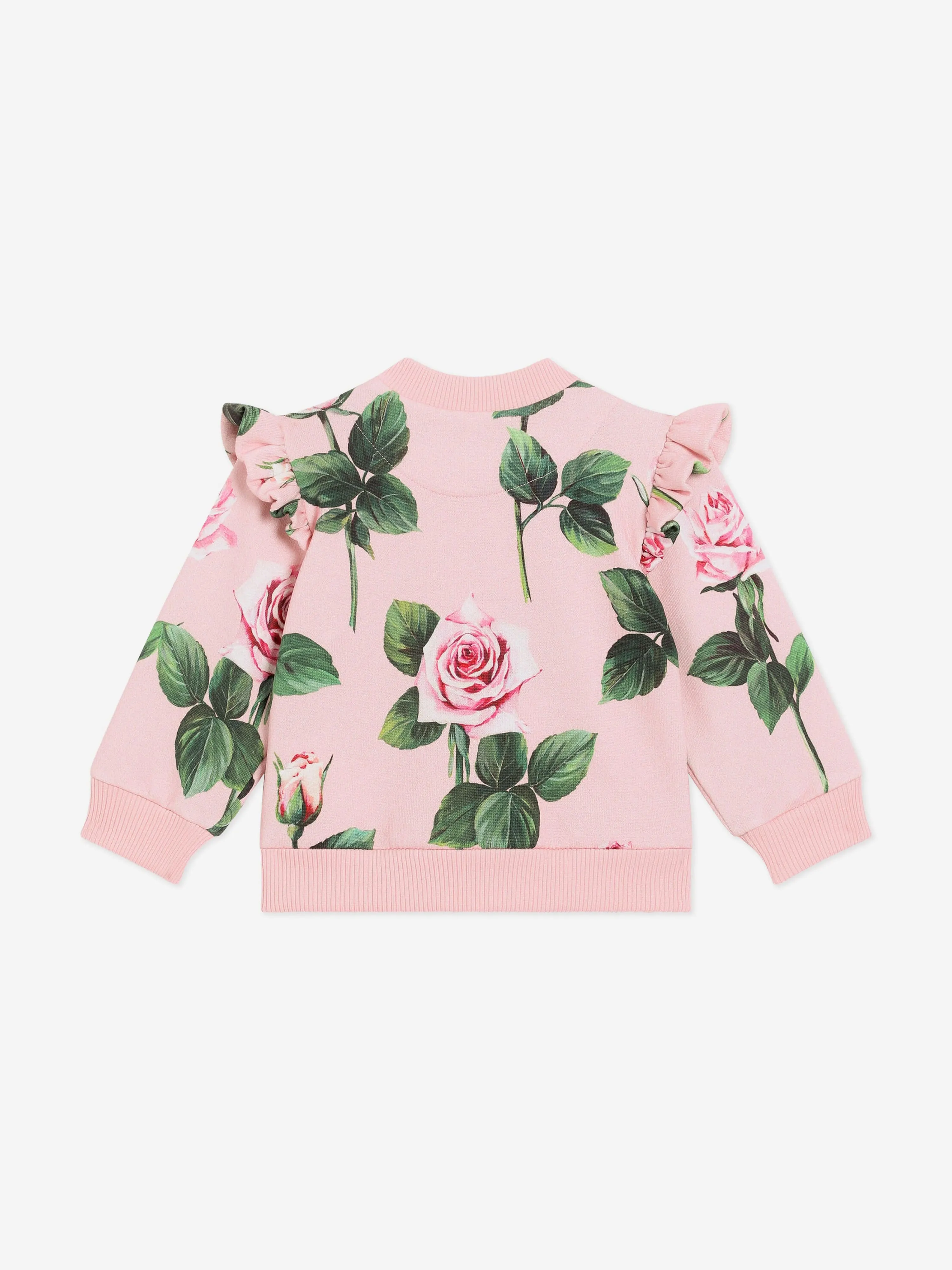 Baby Girls Rose Print Sweatshirt in Pink