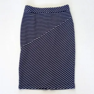 Banana Republic Rayon Blend Navy &amp; White Striped Pencil Skirt / Wiggle Skirt 0P
