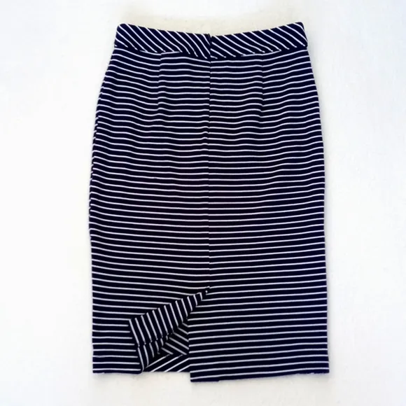 Banana Republic Rayon Blend Navy &amp; White Striped Pencil Skirt / Wiggle Skirt 0P