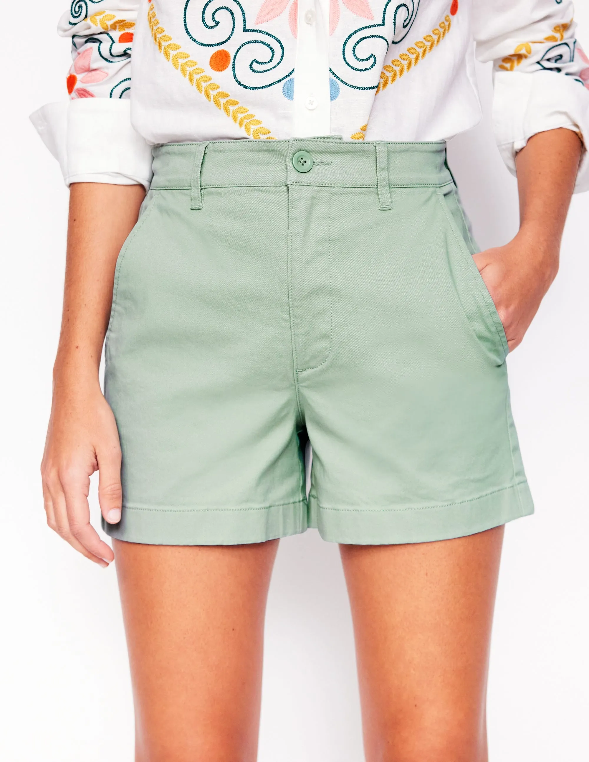 Barnsbury Chino Shorts-Soft Jade