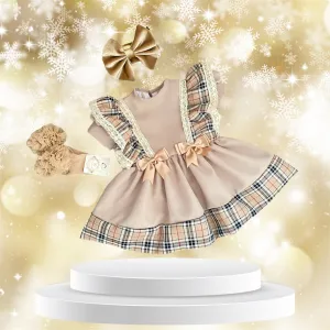 Beautiful Burberry Inspired Checked Drop Waist Dress