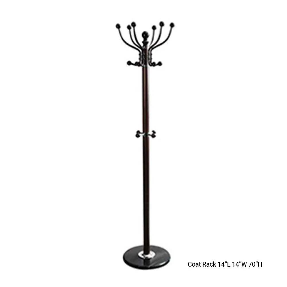 Bebelelo 14”L Freestanding Coat Rack for Home or Office Decoration, Espresso