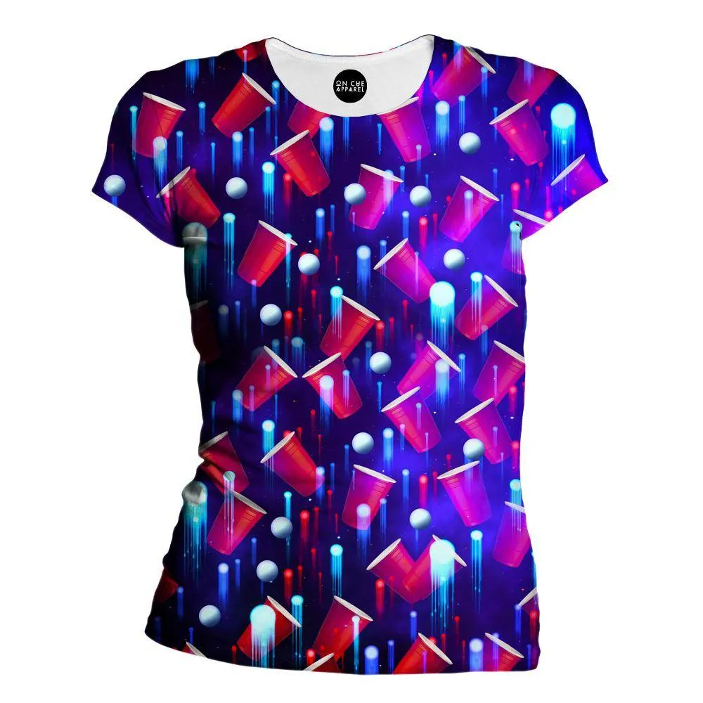 Beer Pong Red White And Blue Womens T-Shirt
