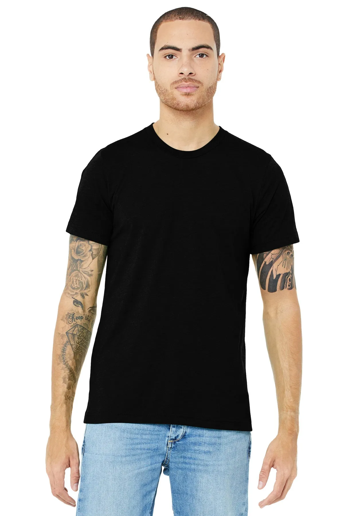 BELLA CANVAS  Unisex Triblend Short Sleeve Tee. BC3413 Solid Black Triblend