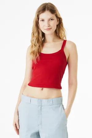 BELLA CANVAS Women's Micro Rib Spaghetti Strap Tank BC1012 Solid Red Blend