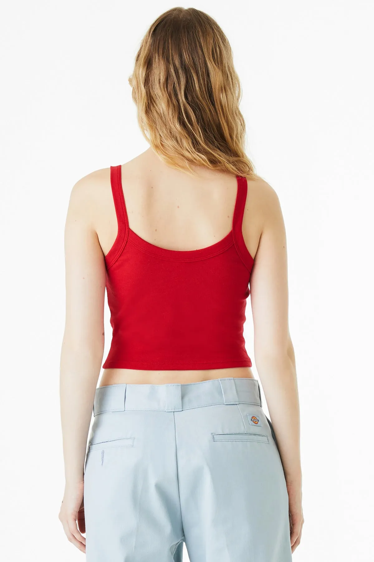 BELLA CANVAS Women's Micro Rib Spaghetti Strap Tank BC1012 Solid Red Blend