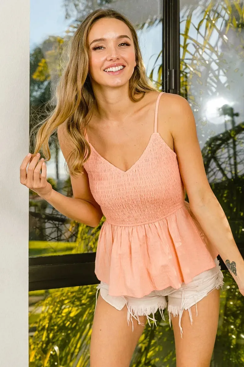 BiBi Eyelet Woven Sleeveless Elasticized Top